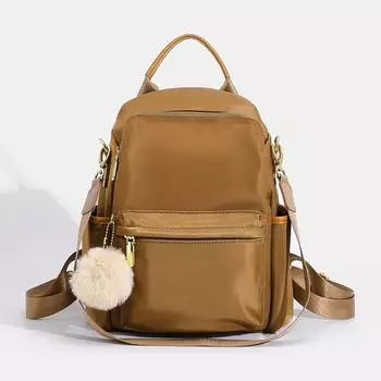 Student Oxford Cloth Backpack, Large-capacity Waterproof, Lightweight Backpack, Fashionable and Versatile Casual Travel Bag коричневый