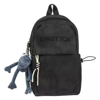 Student Printed Schoolbag Unisex Backpack чёрный