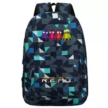 Student Repo Pattern Backpack Breathable Outdoor Use Schoolbag Gift Fashion Blue Check 1