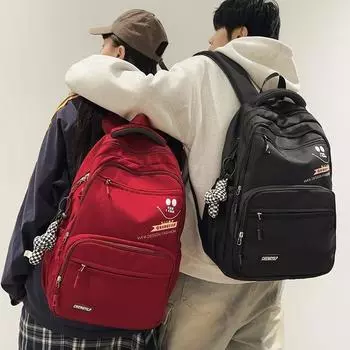 Student School Bag Men s Outdoor Multifunctional Backpack Women s Letter Print Backpack чёрный