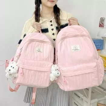 Студенческий школьный рюкзак в студенческом стиле, легкий однотонный женский рюкзак Small чёрный