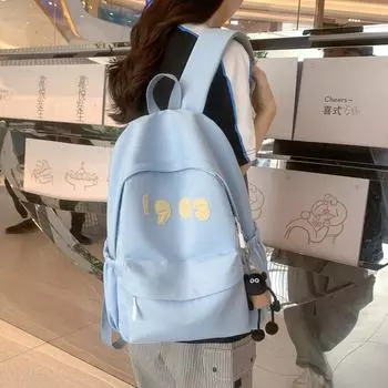 Студенческий школьный женский однотонный рюкзак, рюкзак для кампуса чёрный