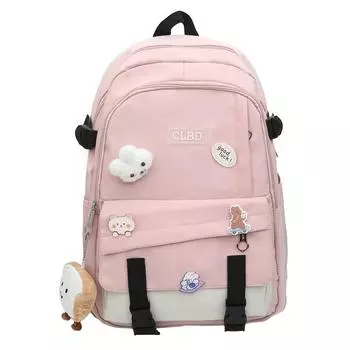 Student Schoolbag Junior Senior High School Large Capacity Backpack College Style Lightweight Backpack розовый