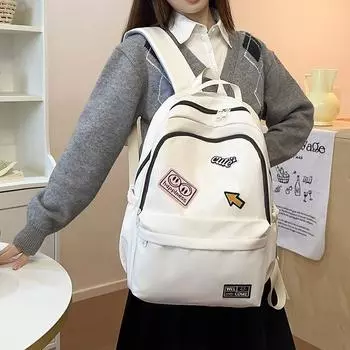 Student Schoolbag Large Capacity Backpack Women s Cartoon Backpack белый