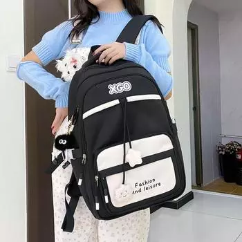 Студенческий школьный рюкзак Легкий рюкзак Большая вместимость Прочный рюкзак жёлтый