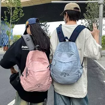Студенческий школьный рюкзак Мужской дорожный рюкзак Женский рюкзак большой вместимости розовый