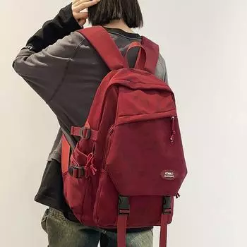 Студенческая школьная сумка, женский рюкзак большой емкости, компьютерный дорожный рюкзак чёрный