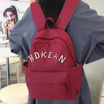 Student Schoolbag Women s Lightweight Backpack Letter Print Commuter College Style Backpack чёрный