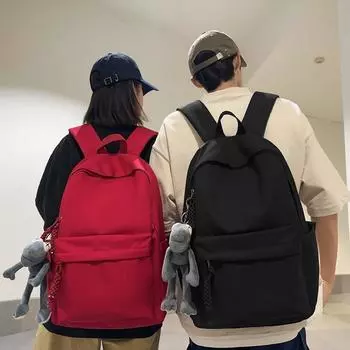 Рюкзак школьный женский школьный большой емкости, мужской однотонный спортивный рюкзак зелёный