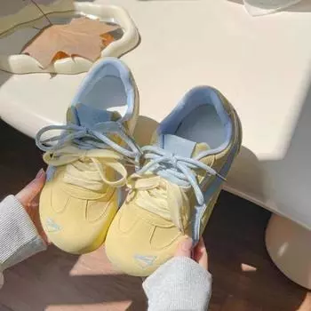 Student trend fashion summer new ugly cute big head bread shoes versatile casual flat shoes women 35