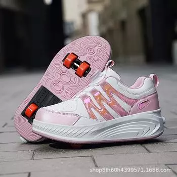 Student version of runaway shoes, automatic four-wheel pulley shoes, double-row men s and women s skates, sufficient supply 29
