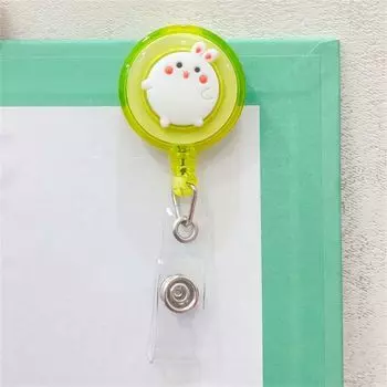 Students Cartoon Card Holder Badge Holder ID Card Clips Retractable Badge Reel Name Card Holder 06