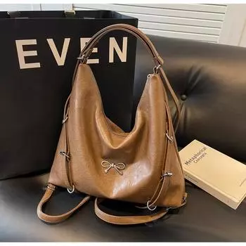 Студенты едут на занятия, женская сумка-тоут 2024 года, новый модный рюкзак осени, сумка через плечо большой вместимости чёрный