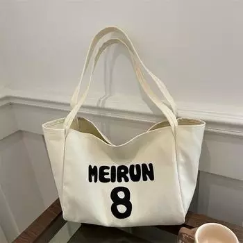 Студенты посещают занятия Холщовые сумки Женская мода Повседневные сумки с буквами Тканевые сумки большой емкости розовый