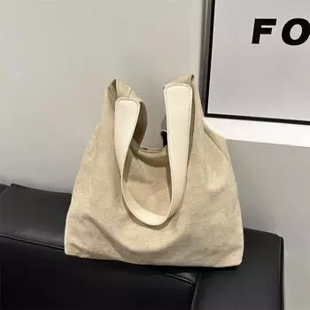 Студенты в классе большая вместительная сумка-тоут женская 2024 новая модная и простая сумка через плечо повседневная сумка через подмышку женская сумка чёрный