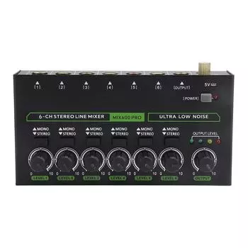 Студийный звуковой микшер RGB Light Low Noise 6 каналов моно стерео профессиональный звуковой микшер для дома США US Plug