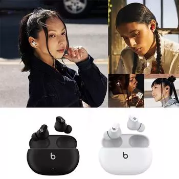 Studio Buds + настоящие беспроводные наушники с шумоподавлением, Bluetooth наушники, спортивная гарнитура с защитой от пота и зарядным чехлом для микрофона One Size чёрный