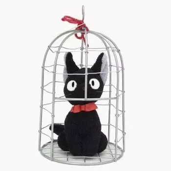 Studio Ghibli Служба доставки Osumashi Jiji Basket S Плюшевая игрушка Высота 20 см Kiki s чёрный