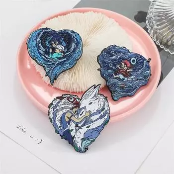 Студия Ghibli Манга Принцесса Мононоке Поньо на скале Ходячий замок Хаула твердая эмалированная брошь на булавке фанатская коллекция значок в подарок