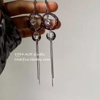 Студия Крутой Круг Ретро Меньшинство Геометрия Silver a pair