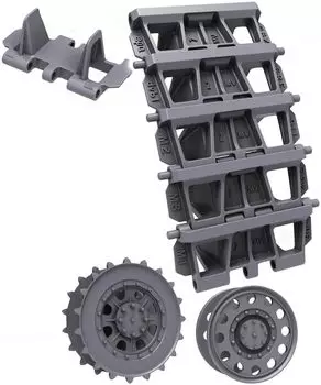 Студия немецкий легкий танк позднего типа гусеница с стартовым колесом тип 2 пластиковые детали модели T-Rex 1/35 38(T) Колесо/Направляющее (для Тамии) TR85078-1