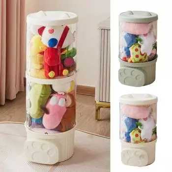 Stuffed Animal Storage Tube Vertical Plush Doll Organizer Transparent Pet Toy Display Bucket for Stuffed Kids Toy Single Layer белый