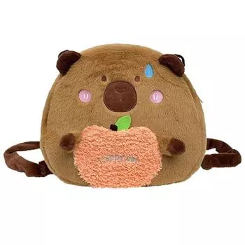 Stuffed Capyabra Backpack Plush Cartoon Doll Bag Children s Gift Capyabra Plush Bag School style 1