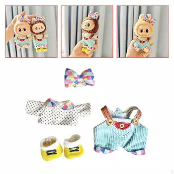 Stuffed Doll Wide Leg Suspender with Headwear Educational Fashion Photo Props DIY Make Your Own