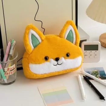 Stuffed Plush Pencil Bag Cute Design Stationery Bag Creative Animal Pen Bag Student A