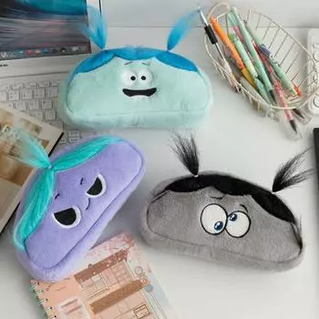 Stuffed Plush Pencil Bag Plush Doll Stationery Bag Novelty Cartoon Pen Bag School D