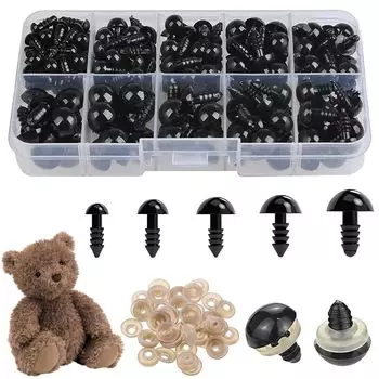 Stuffed Toy Doll Round Approximately 100 Doll Stuffed Black Craft DIY Sewing 5 Sizes with Black Eyes, Eyes, Eyes, Pieces, Eyes, Toy, Eyes, Animal,
