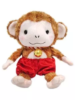 Stuffed toy Monkey Genki-kun S size (with air whistle)