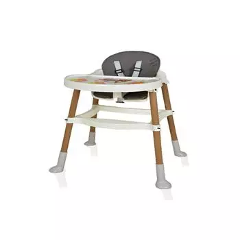 Стульчик для кормления Белый Верх Серый Мягкий