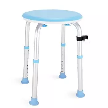 Стул для душа, Сиденье для душа с поворотом на 360 градусов, Стул для душа с регулируемой высотой, Стул для ванны. Грузоподъемность 300 фунтов. светло-синий