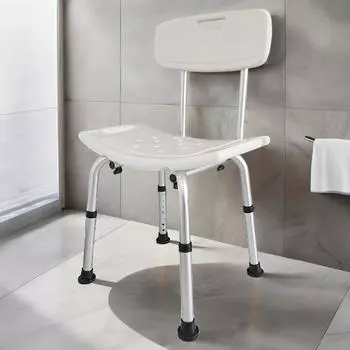 Стул для ванной комнаты с регулируемой высотой и спинкой, безопасный стул для ванной комнаты, стул для душа с 7 настройками высоты