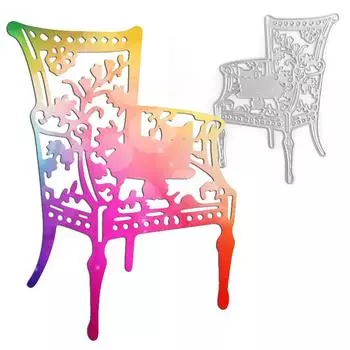 Стул и кошка художественный фон Скрапбукинг металлические штампы трафареты для DIY альбом декор бумажной карты серебряный