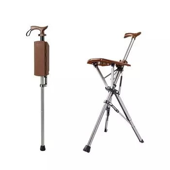 Стул с одной тростью, тростью, треногой, стул с одной тростью, легкий, для ухода за пожилыми людьми, для Дня почитания пожилых людей, подарок на 85 см, инструкция коричневый