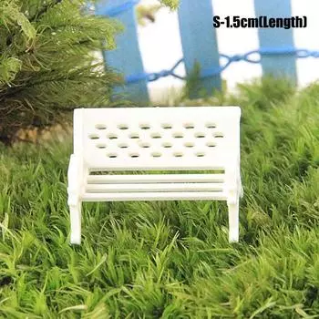 Стул Скамейка Мини Столик Сделай сам Украшение Фигурки Миниатюры Садовый Ландшафт Микро White Chair(1.5cm)