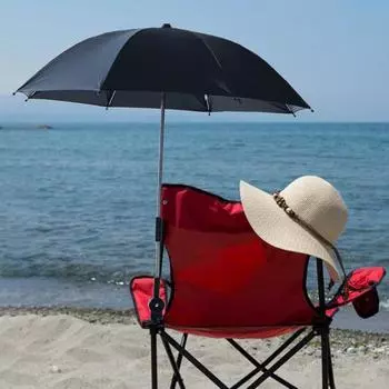 Стул-зонтик с зажимом SPF50 + защита от ультрафиолета, пляжный стул, зонтик, регулируемый под разными углами, уличный стул синий