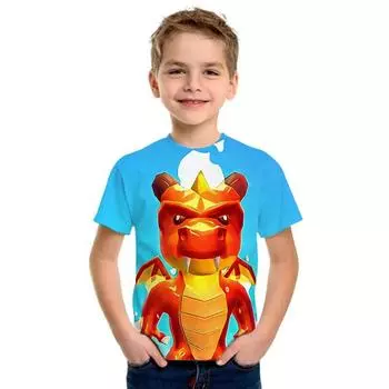 Stumble Guys 3d Детская футболка для мальчиков и девочек Harajuku 3d Футболка с рисунком Смешные футболки Среда Stumble Guys 3d Детская одежда 170