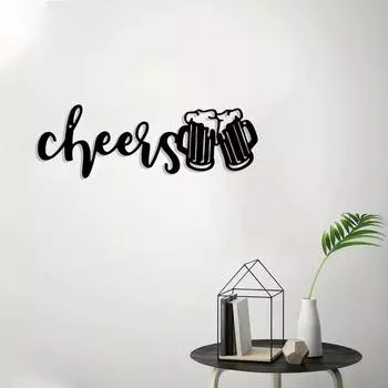 Потрясающая металлическая табличка «Привет!» с пивными бокалами! Знак бара Cheers and Beers. Приветствую вас, металлическое настенное искусство. Знак любителя пива. Мужская пещера. чёрный