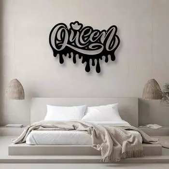 Stunning 1pc Metal Queen Wall Art! Ideal indoor/outdoor decoration for living room,bedroom,and kitchen.The perfect holiday gift. чёрный