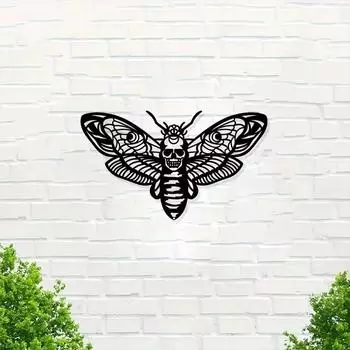 Stunning Gothic Silhouette Iron Art! Death Head Moth Metal Wall Hanging Decor. Ideal for bedroom. Add a touch of mystery. чёрный