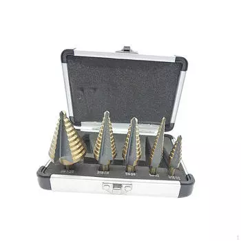 Ступенчатое конусное сверло Многоцелевое профессиональное быстросменное износостойкое быстрорежущее стальное промышленное Storage Bag