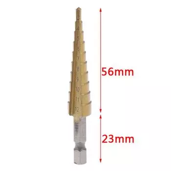 Ступенчатые сверла с покрытием 3-12 мм, сверла с шестигранной ручкой, электроинструмент для сверления металла