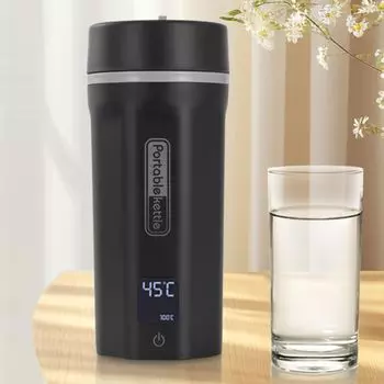 ступенчатый контроль температуры от до MACOLAUDER электрический тип бутылки для воды 6 минут 550 мл большой кипящий водонагреватель электрический 304 нержавеющая сталь 400 Вт мощность чёрный