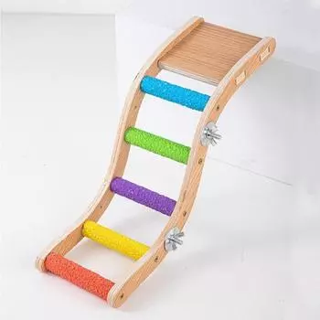 Sturdy Pet Bird Steps Natural Wooden Bird Perch Stand Toy Parrot Climbing Rack Perch Shelf Style 2