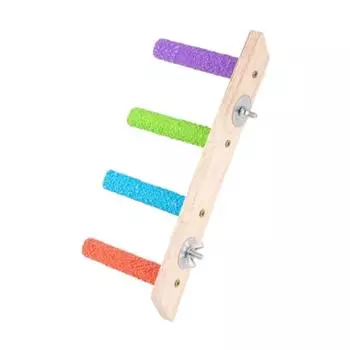 Sturdy Pet Bird Steps Natural Wooden Parrot Climbing Rack Bird Wood Ladder Pet Interactive Style 2