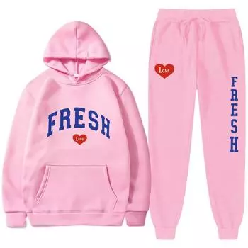 Sturniolo Triplets Женский комплект из двух предметов: толстовки с капюшоном и спортивные штаны с логотипом Fresh Love, новый модный женский комплект S