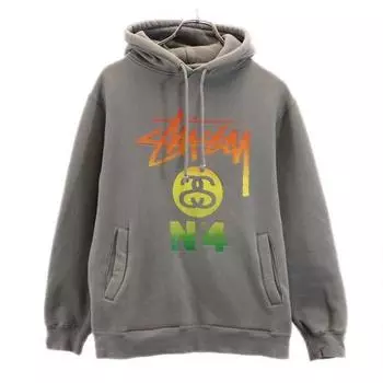 STUSSY Толстовки с длинным рукавом S Серый С начесом Мужские Б/у